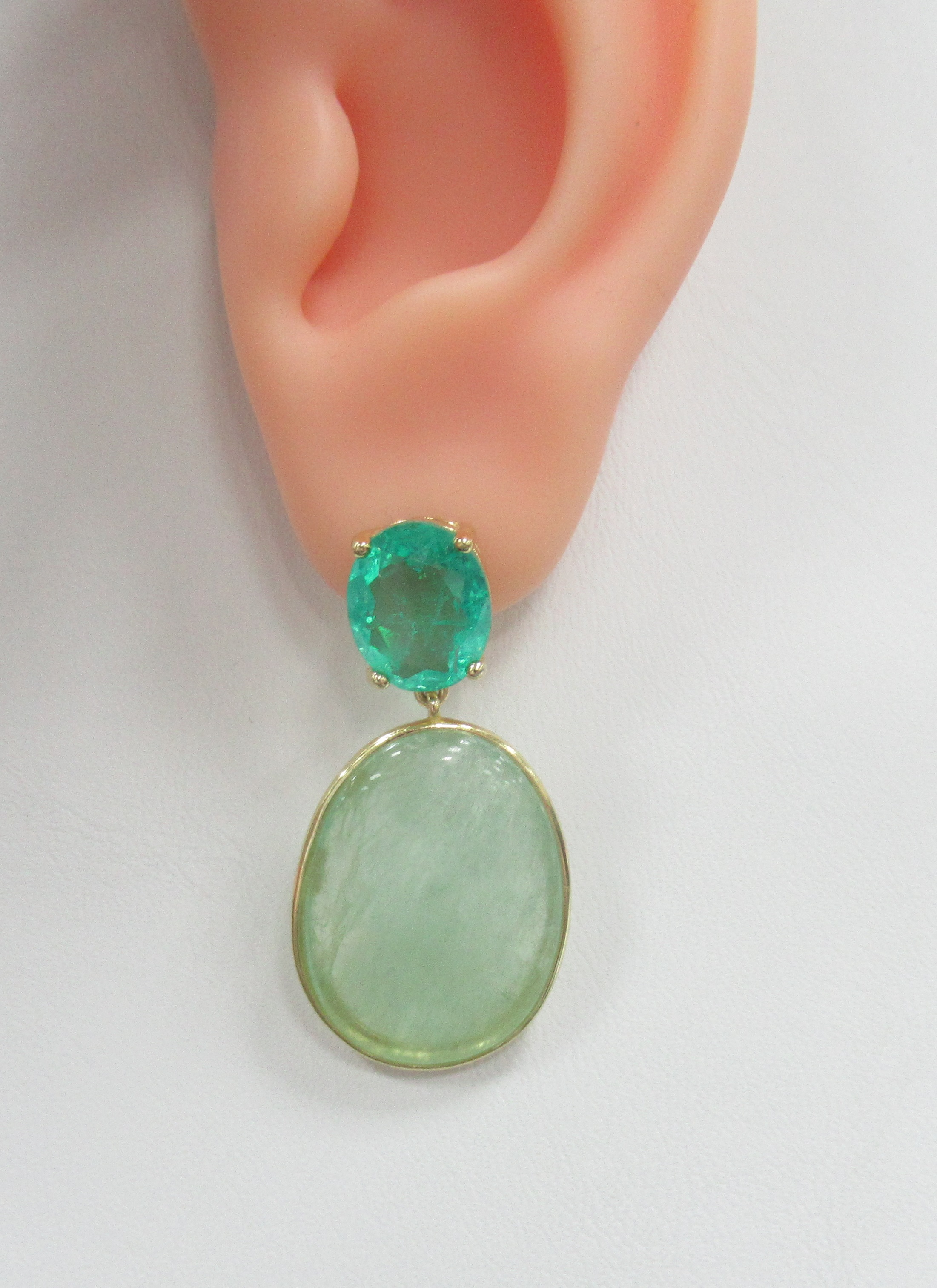 Серебряные серьги с флюоритами